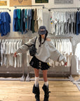 WARDEN EDGE Oversized Grey Sweatshirt with Embroidered W Logo
