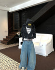 WARDEN EDGE Elastic Waist Wide Leg Denim Pants