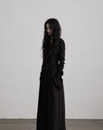 DOINDULGE Textured Long Sleeve Shirt with Draped Details