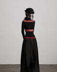 DOINDULGE Sheer Lace Paneled Long Sleeve Top