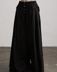 DOINDULGE Wide-Leg Trousers with Multi-Button Detail