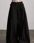 DOINDULGE Wide-Leg Trousers with Multi-Button Detail