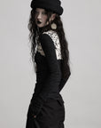 DOINDULGE Contrast Splatter Panel High Neck Long Sleeve T-Shirt