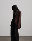 DOINDULGE Wide Leg Pleated Trousers with Structured Waistband