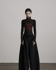 DOINDULGE Wide Leg Trousers with Braided Detail