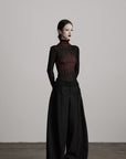 DOINDULGE Wide Leg Trousers with Braided Detail