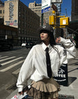 WARDEN EDGE Oversized White Shirt with Embroidery Detail