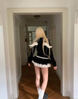 Rase le sol 블랙 & 화이트 레이어드 미니 스커트