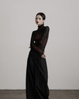 DOINDULGE Wide Leg Trousers with Braided Detail