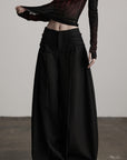 DOINDULGE Wide Leg Trousers with Braided Detail