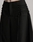 DOINDULGE Wide Leg Trousers with Braided Detail