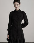 DOINDULGE Deconstructed Panel Shirt with Sheer Back and Embroidered Trims