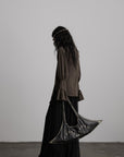DOINDULGE Draped Sleeve Top with Layered Neckline