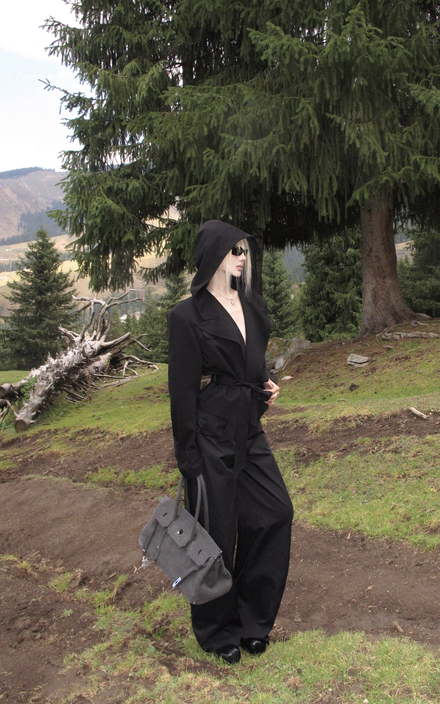 Rase le sol Pleated Wide-Leg Structured Pants