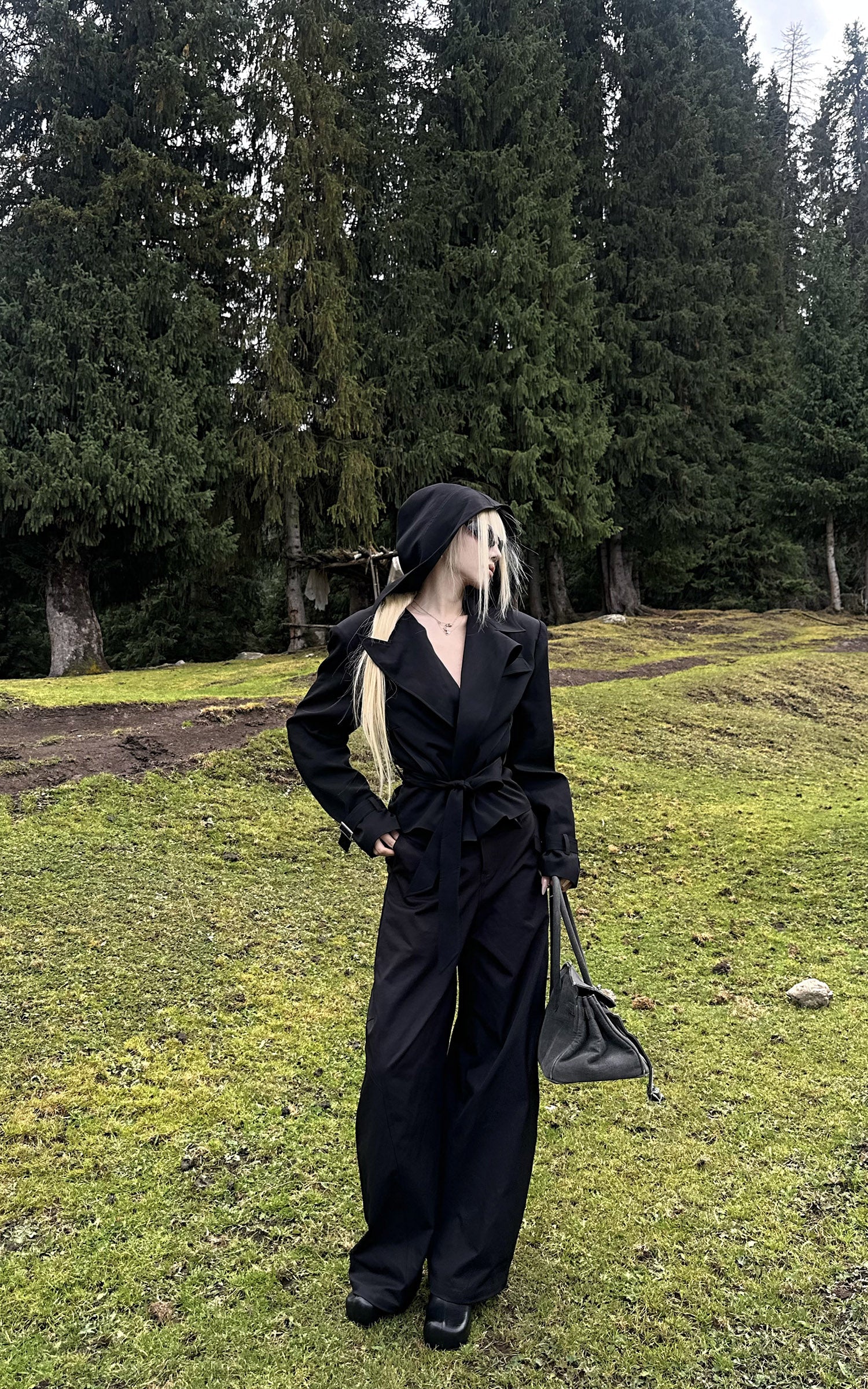 Rase le sol Pleated Wide-Leg Structured Pants