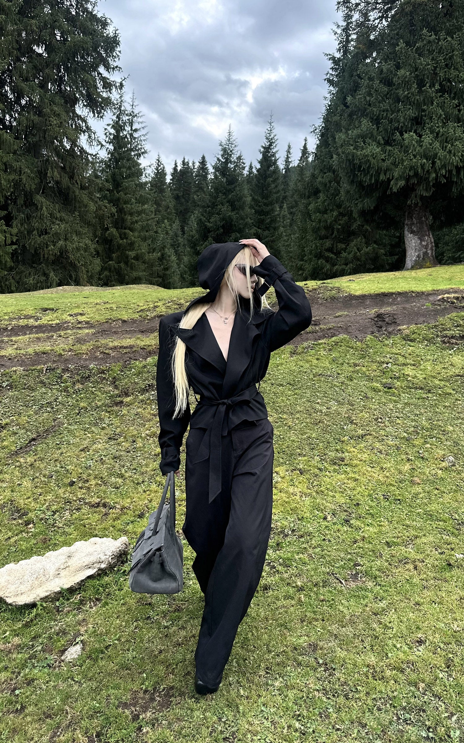 Rase le sol Pleated Wide-Leg Structured Pants