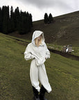 Rase le sol Ensemble sweat à capuche oreilles de lapin et pantalon large
