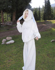 Rase le sol Ensemble sweat à capuche oreilles de lapin et pantalon large