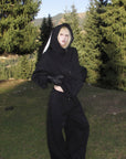 Rase le sol Ensemble sweat à capuche oreilles de lapin et pantalon large