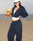 ROVENTE Wide-Leg Fleece Sweatpants