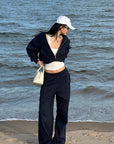 ROVENTE Wide-Leg Fleece Sweatpants