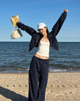 ROVENTE Wide-Leg Fleece Sweatpants