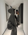 WARDEN EDGE Oversized Knit Hoodie and Wide-Leg Pants Set
