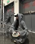 WARDEN EDGE Oversized Knit Hoodie and Wide-Leg Pants Set