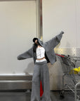 WARDEN EDGE Oversized Knit Hoodie and Wide-Leg Pants Set