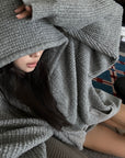 WARDEN EDGE Oversized Knit Hoodie and Wide-Leg Pants Set