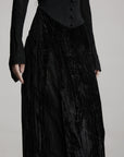 DOINDULGE Wool Velvet Long Dress with Corset Waist
