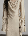 DOINDULGE Textured Draped Maxi Dress
