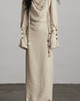 DOINDULGE Textured Draped Maxi Dress