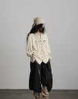DOINDULGE Relaxed Pleated Shirt Jacket