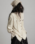 DOINDULGE Relaxed Pleated Shirt Jacket