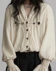 DOINDULGE Relaxed Pleated Shirt Jacket