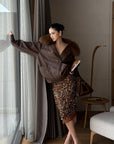 ROVENTE Detachable Fur Collar Leather Jacket