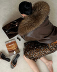 ROVENTE Detachable Fur Collar Leather Jacket