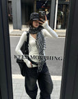 ROVENTE Script Back Bodycon Knit Mini Dress