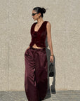 ROVENTE Faux Fur Vest with Detachable Flower