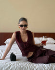 ROVENTE Faux Fur Vest with Detachable Flower