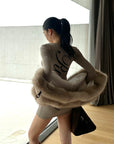 ROVENTE Script Back Bodycon Knit Mini Dress