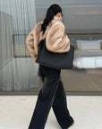 ROVENTE Washed Black Wide Leg Denim Pants