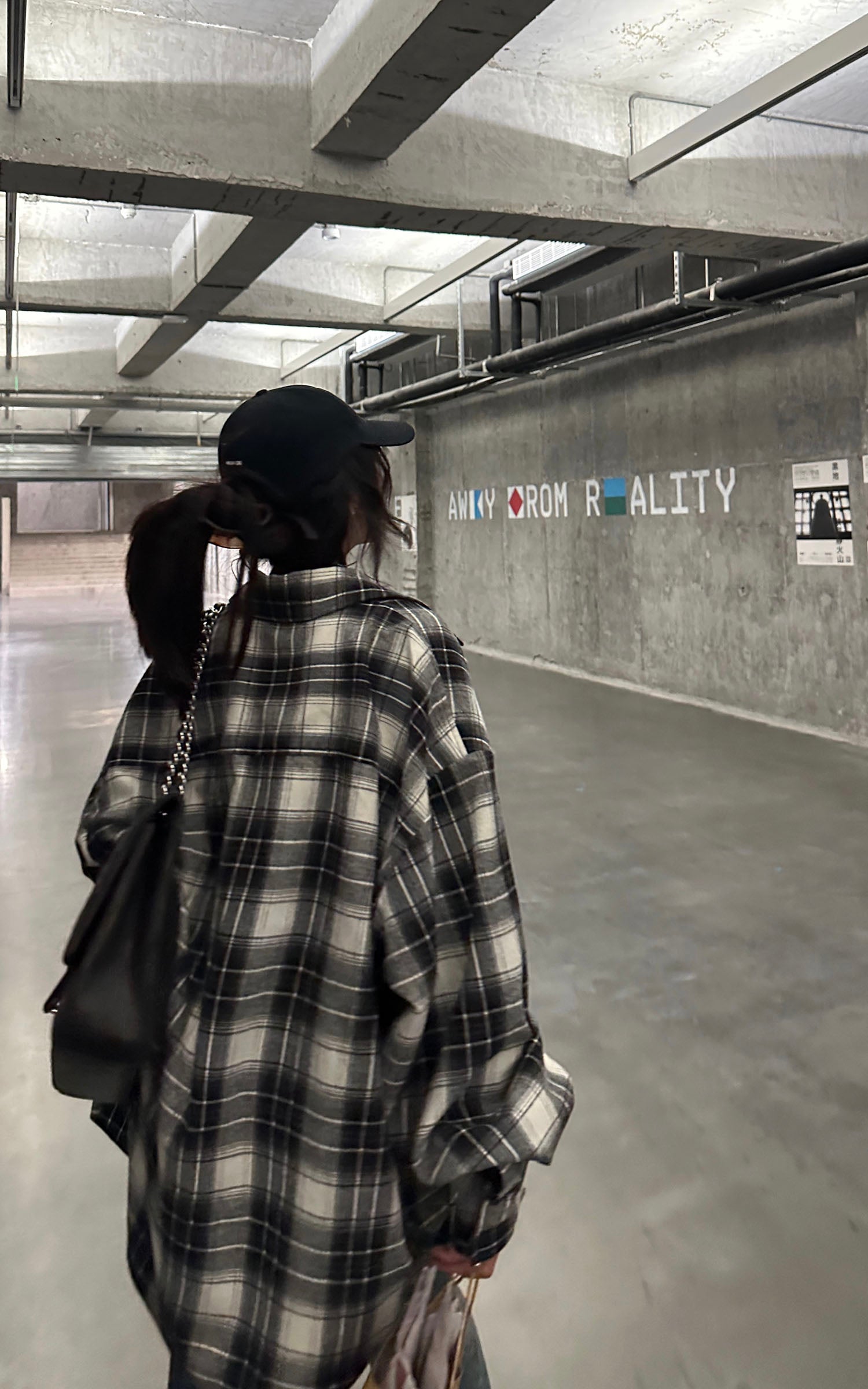 WARDEN EDGE Oversized Plaid Flannel Shirt with Graphic Print