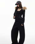 IAMXIAA Wide-Leg Low Crotch Casual Pants