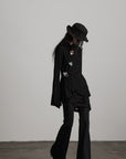 DOINDULGE Deconstructed Layered Wide-Leg Pants