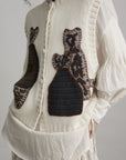DOINDULGE Hand-Crocheted Pattern Knit Vest