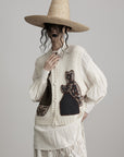 DOINDULGE Hand-Crocheted Pattern Knit Vest