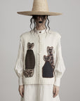 DOINDULGE Hand-Crocheted Pattern Knit Vest