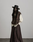 DOINDULGE Textured Check Maxi Skirt